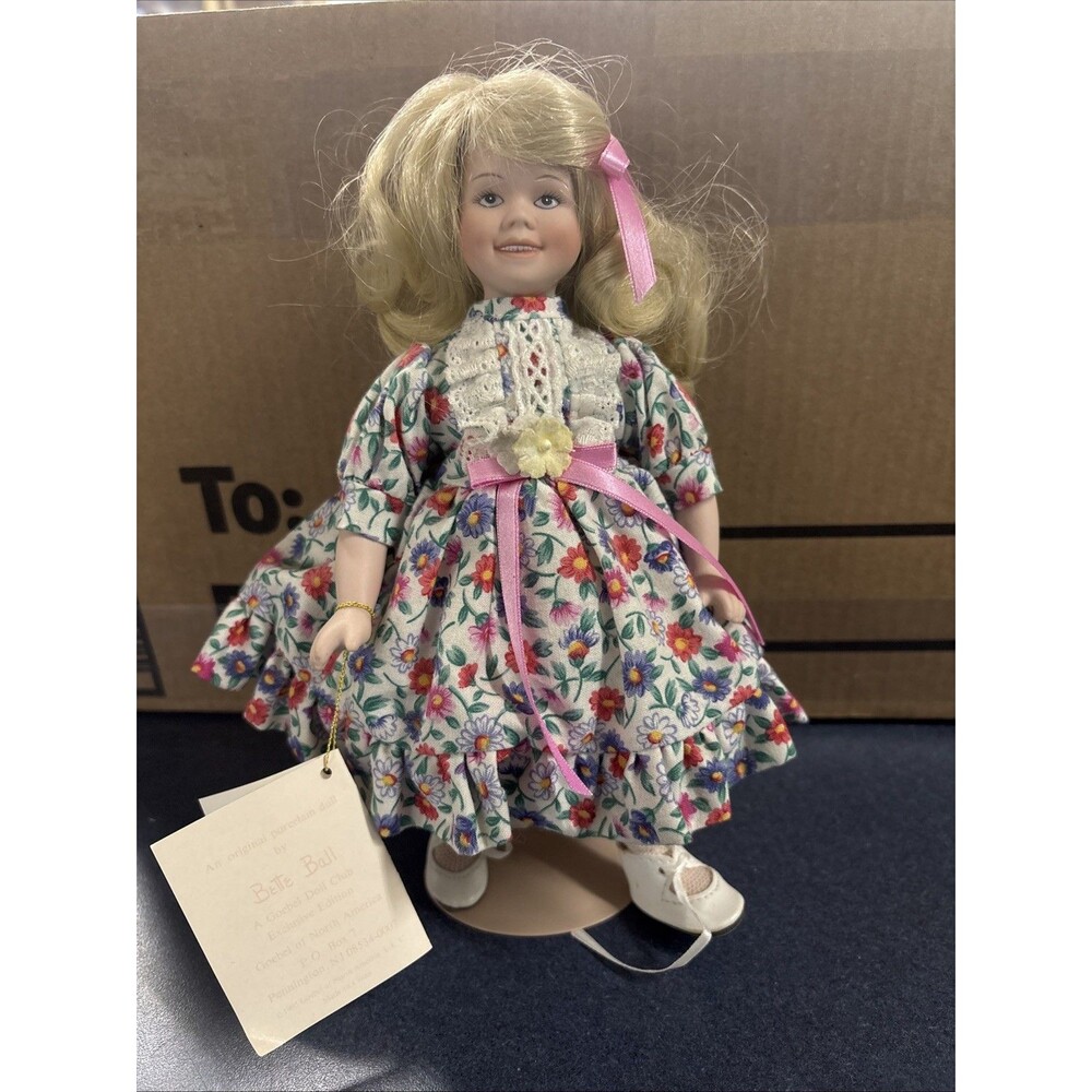 Club Dolls Bette Ball Goebel 1995 Blonde Floral Dress 9"